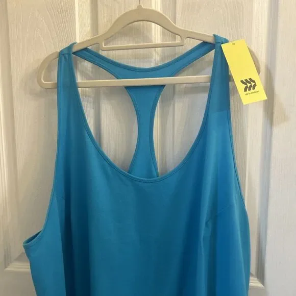 All In Motion Women’s Plus 3X Racerback Tank Top Turquoise Blue NWT Activewear - Picture 4 of 16